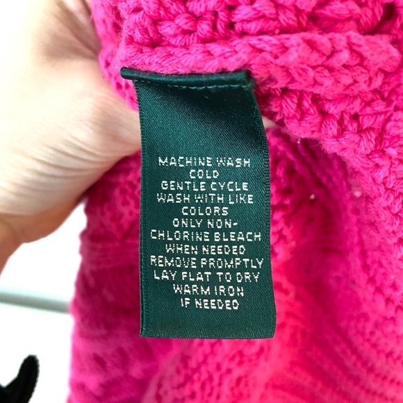 Lauren Ralph Lauren Pink Sweater Cotton Blend M - Picture 5 of 6